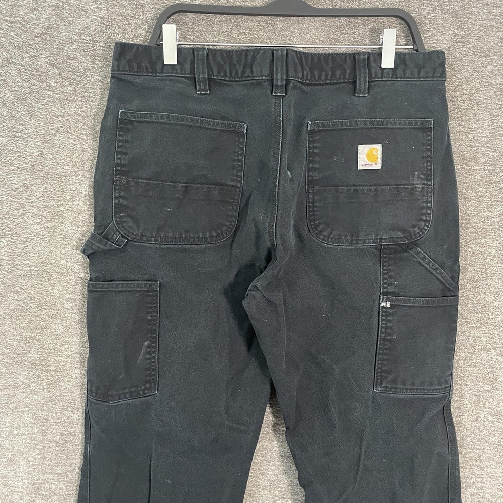 Carhartt Rugged Flex Pants Mens 36x32 Black Relaxed Fit Workwear Paint Stains
